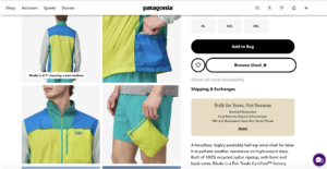 Patagonia's shopping page shows an omnichannel strategy.